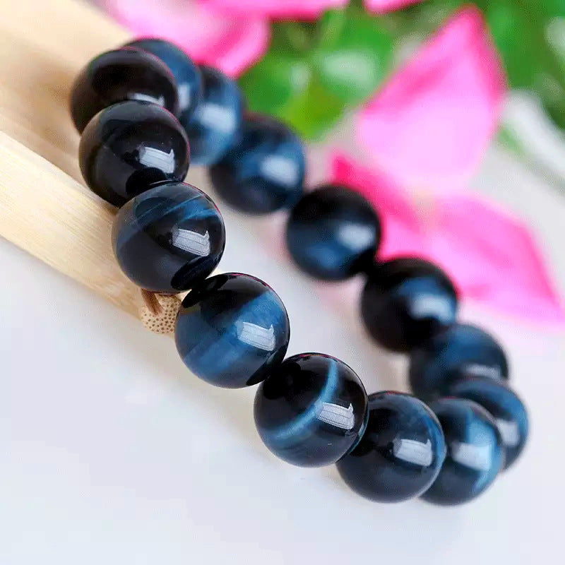 Natural blue tiger eye stone eagle eye cat eye effect good high quality blue tiger eye stone bracelet jewelry