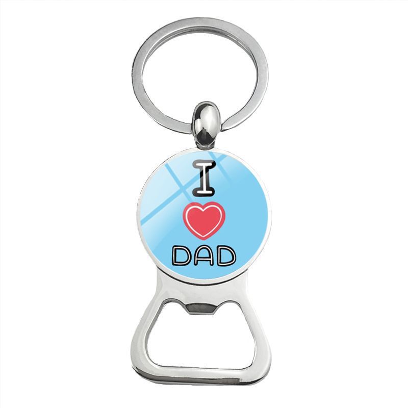 Cute Super Papa Dad Beer Bottle Opener Keychain