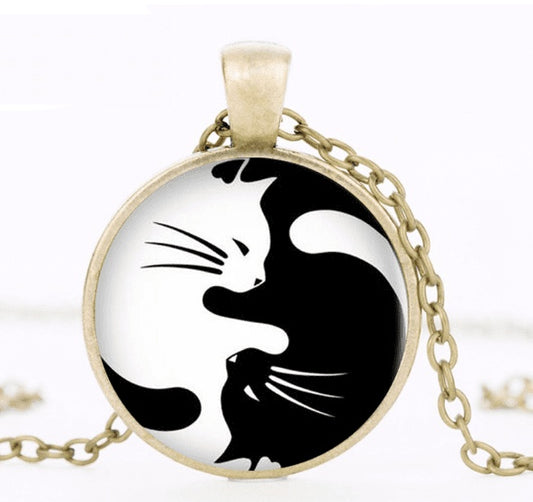 Collier Pendentif Chat Ying & Yang