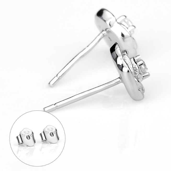 925 Silver Rose Shape Ear Stud