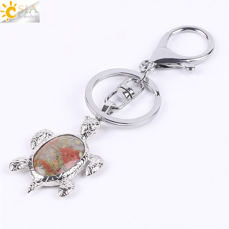 Natural Stone Crystal Key Chain