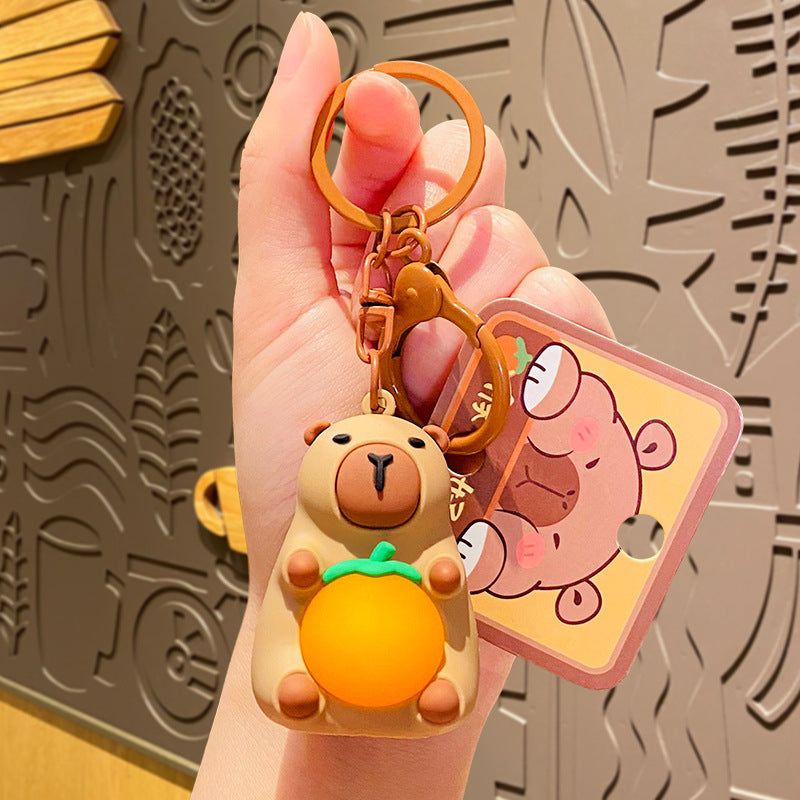 Cute Creative Doll Cartoon Light Pull Keychain