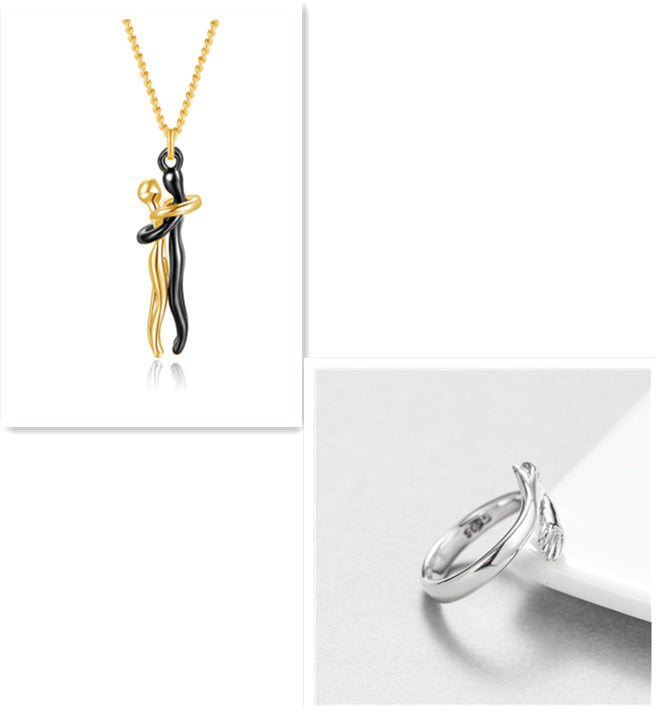 Love Hug Necklace - Unisex Couple Jewelry Simple Clavicle Chain