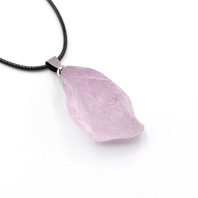 Natural Stone Rough Stone Pendant Crystal Agate Multicolor Irregular Strawberry Quartz Amethyst