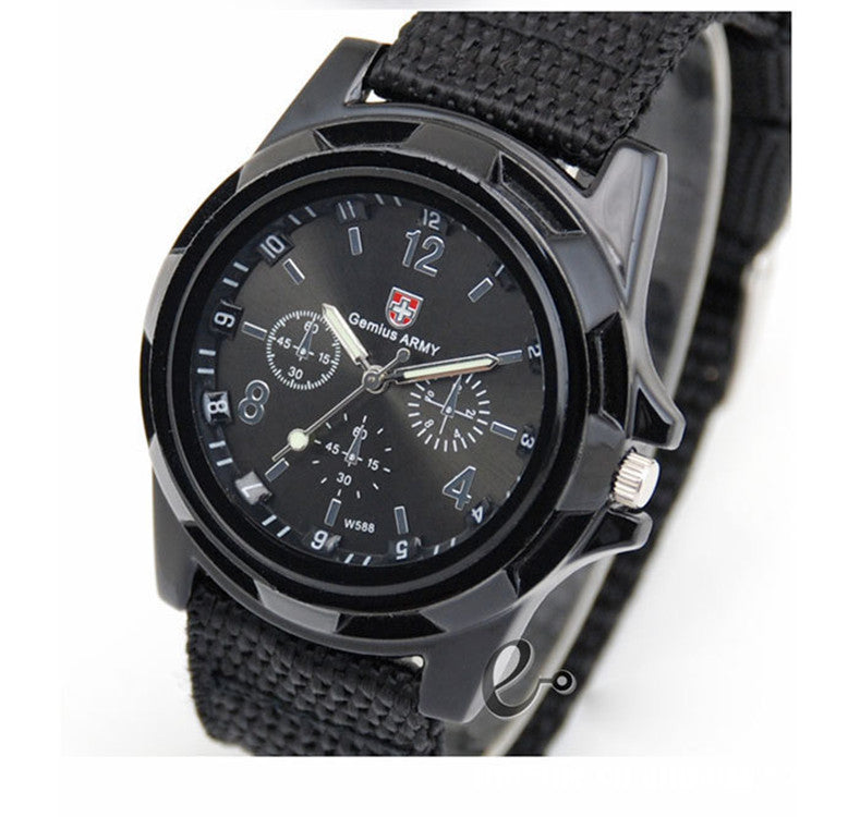 Military Men Gemius Army Sport Round Dial New Quartz Nylon Band Wrist Watch