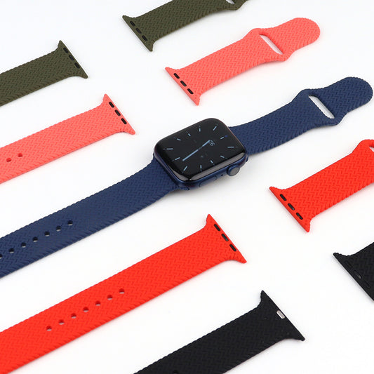 Silicone Woven Pattern Watch Strap Men's And Women's