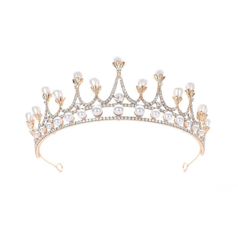 Crown Rhinestone Pearl Baroque Headwear