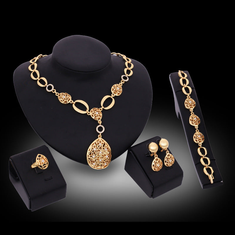 Elegant Gold Plated Four-Piece Jewelry Set
