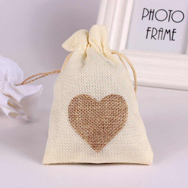 Drawstring linen bag, jewelry packaging gift bag