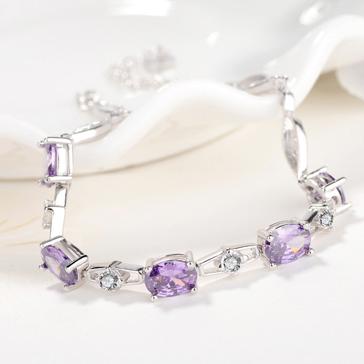 S925 sterling silver dreamy purple star bracelet