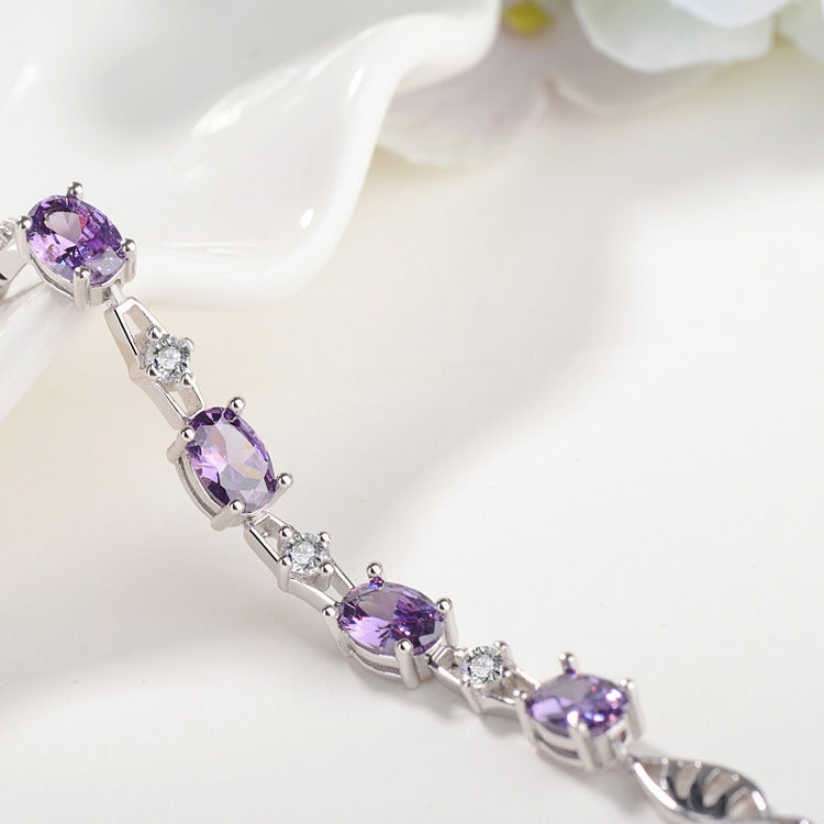 S925 sterling silver dreamy purple star bracelet