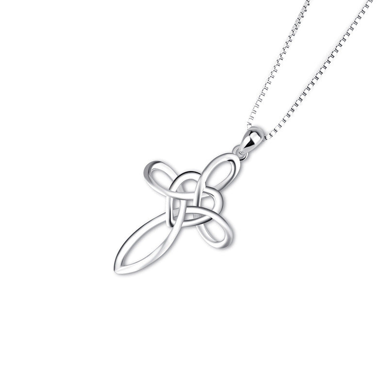 925 Sterling Silver Necklace Religious Necklace Love Heart Fashion Cross Pendants Necklaces Sweet Jewelry For Women GNX13884