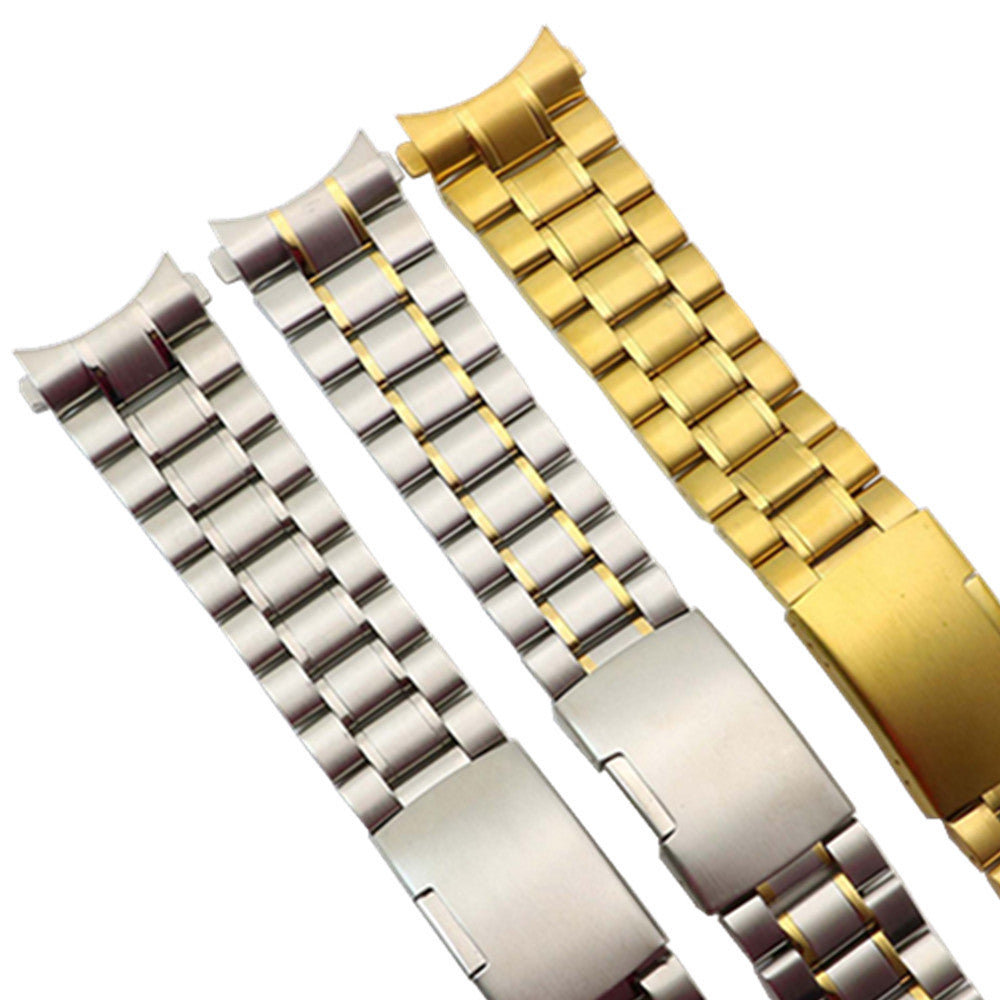 Solid stainless steel with elbow strap gold black strap