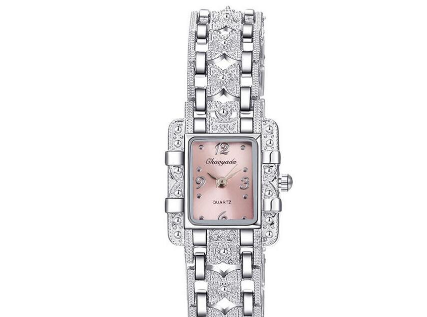 Roman style watch square diamond-studded steel watch 68 movement watch