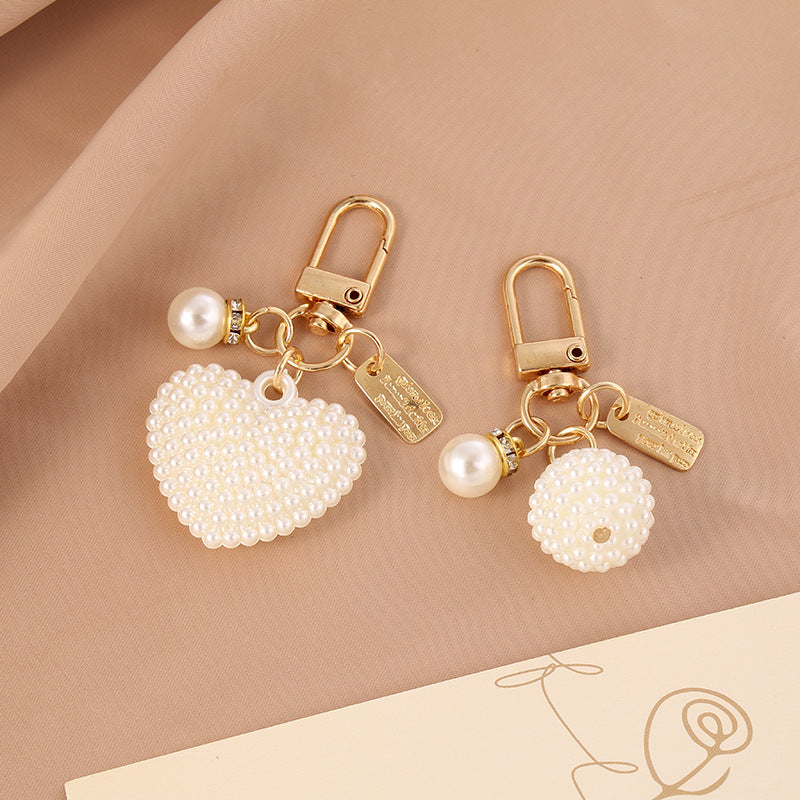 New Pearl Alloy Key Ring Creative Pendants