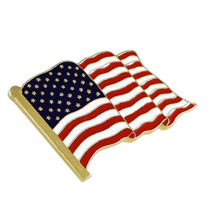 American World Map Oil Dripping Alloy Brooch