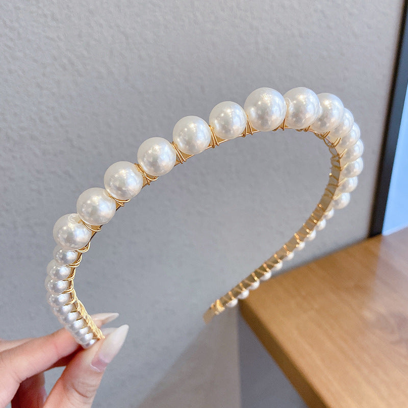 Sen Simple Pearl Thin Headband Hair Accessories Headband