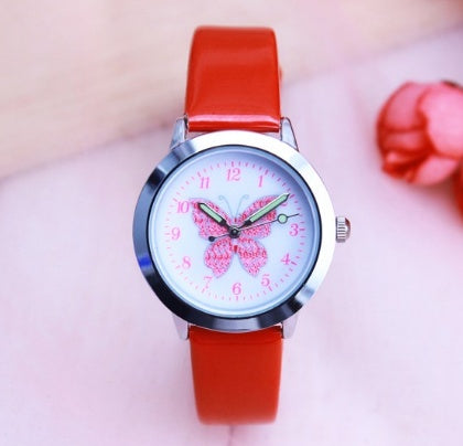 Cute Butterfly Dial Waterproof Quartz Watch for Kids