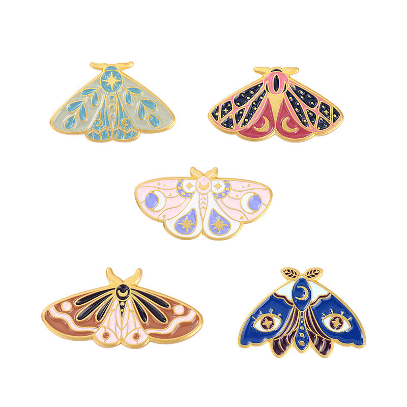 Creative Drip Oil Butterfly Moth Shape Paint Brooch