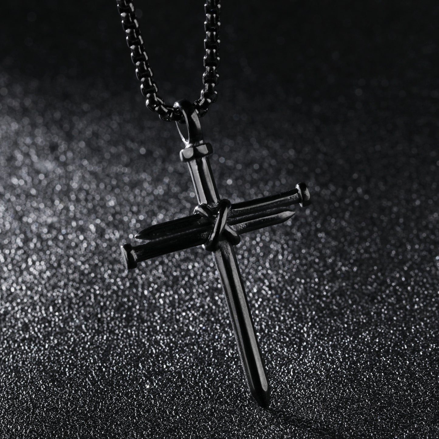 Titanium steel casting steel nails cross men's pendants necklace jewelry