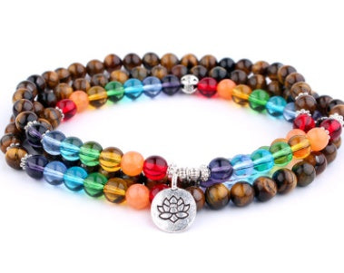 Natural Stone Bead Mala Bracelet