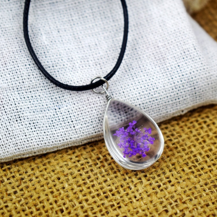Dried Flower Starry Necklace Time Gemstone Necklace