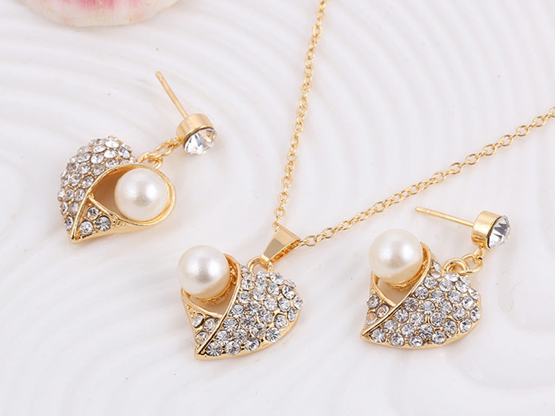 Europe And The United States Sell Hot Money Network Pearl Necklace Set Bridal Jewelry Set Wholesale 9093