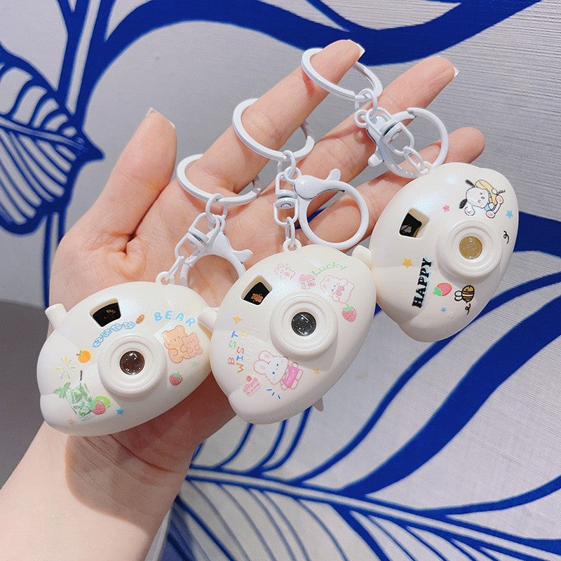 Cartoon Mini Cloud Camera Projection Lamp Keychain