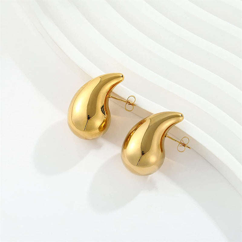 Chic Metal Drop Earrings: Golden & Silver Geometric Designs