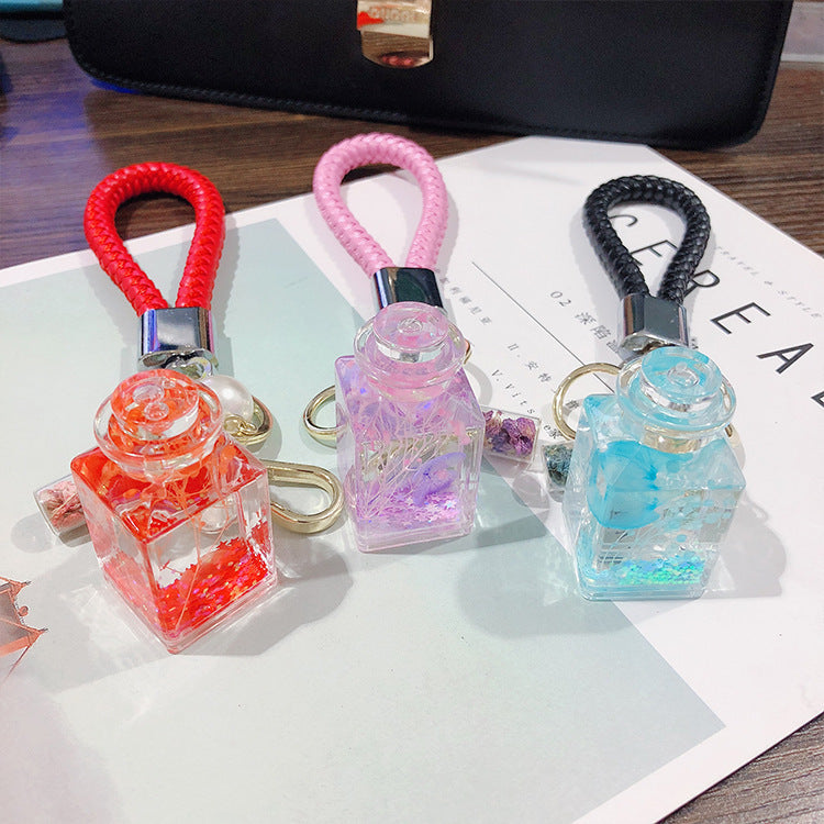 Creative Quicksand Keychain Women's Perfume Bottle