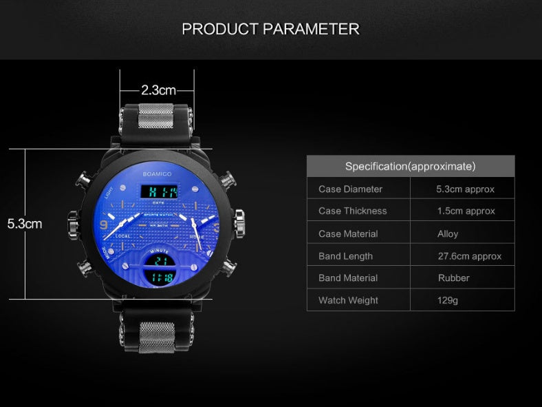 Boamigo™ Men's LED Digital Quartz Military Sports Watch