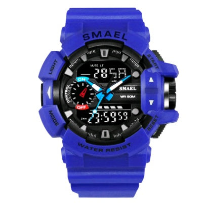 Fashion sports waterproof double display men's watch multi-function LED electronic watch