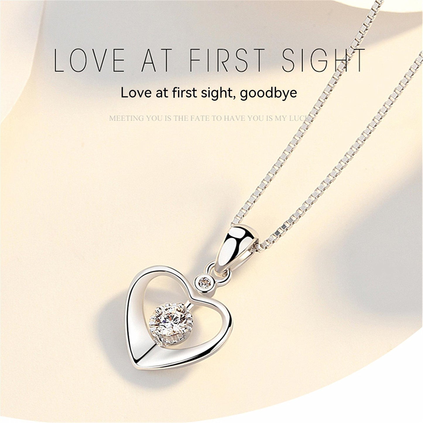 Heart Pendant Necklace Simple Couple Clavicle Chain