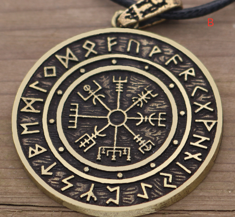 Nordic Symbol Viking Rune Ring Amulet Pendant necklace