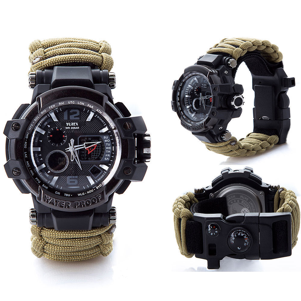 Outdoor survival waterproof multi-function watch