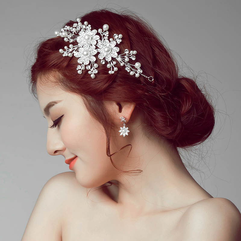 The Bride Wedding Headdress Flower Hair Accessories And Jewelry Manufacturers Wholesale Diamond Alloy Crown Bride