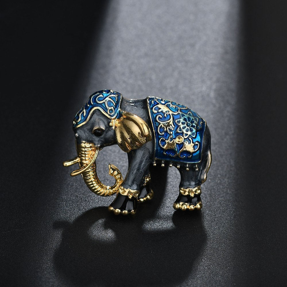 Drip Oil Vintage Enamel Elephant Brooch Accessories