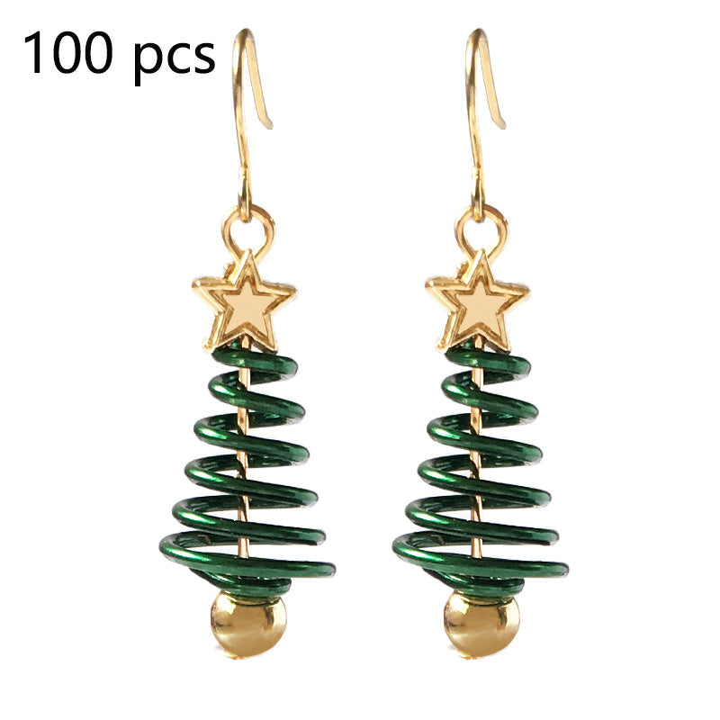 Christmas Tree and Star Dangle Earrings