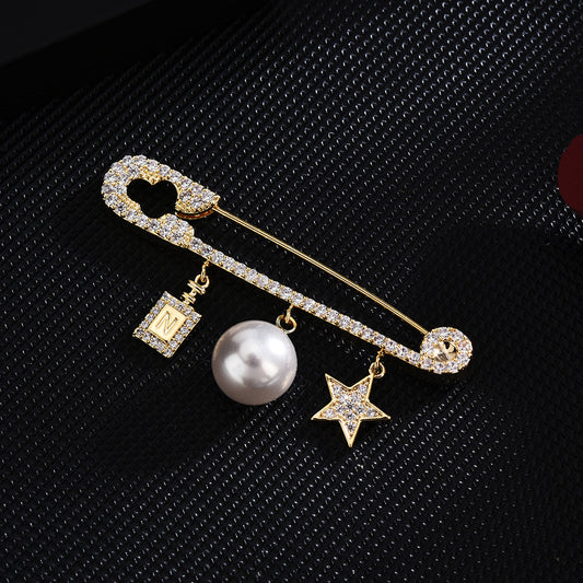 Brooch Simple Pin Coat Accessories Star Brooch