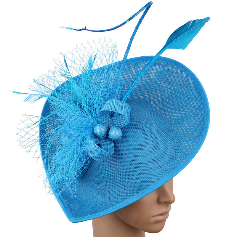 Retro Restaurant Party Headdress Ladies Banquet Hat Feather Hair Accessories