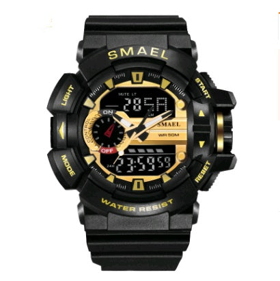 Fashion sports waterproof double display men's watch multi-function LED electronic watch