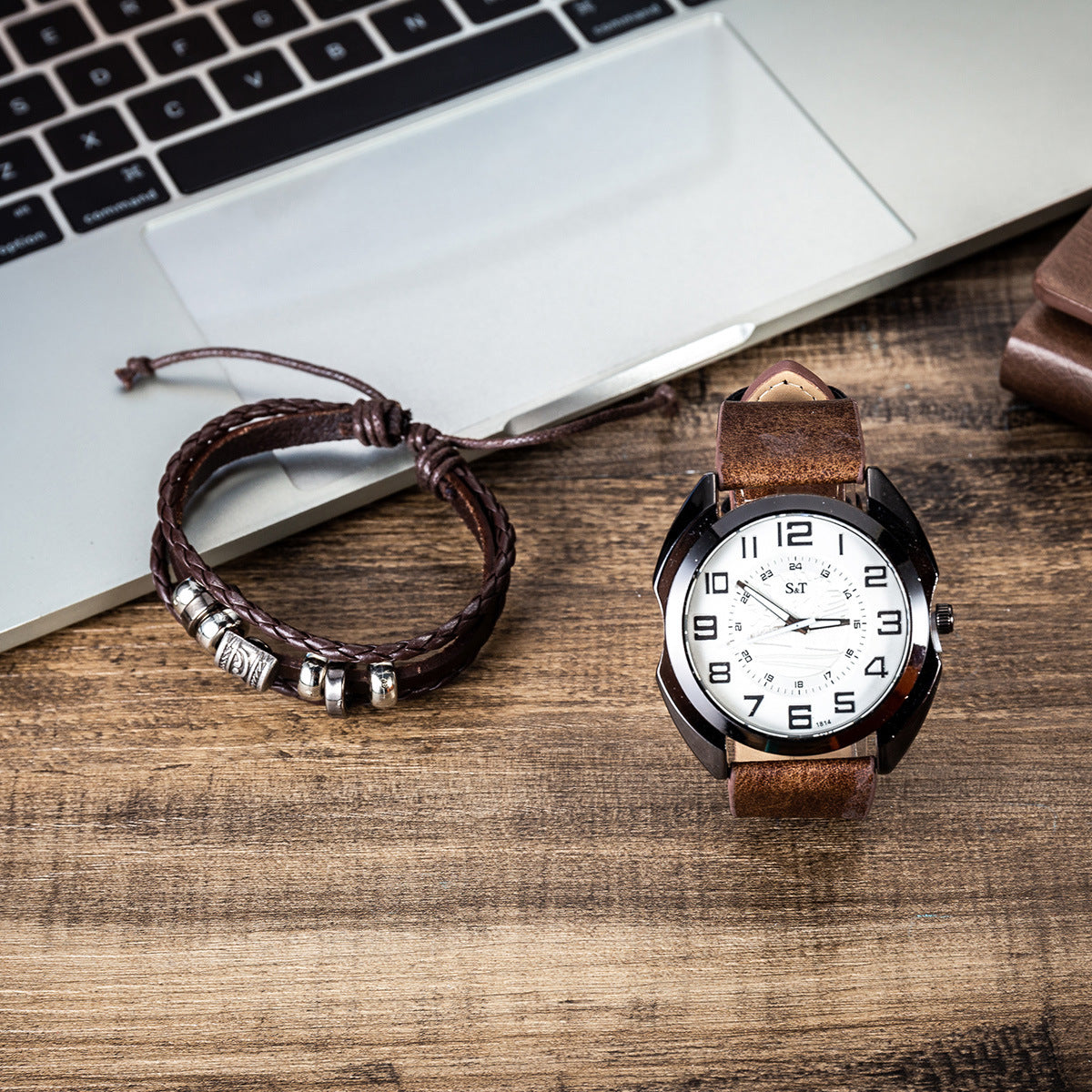 2pcs/set Quartz watch belt bracelet set