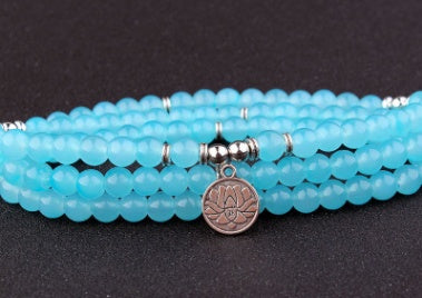 Natural Stone Bead Mala Bracelet