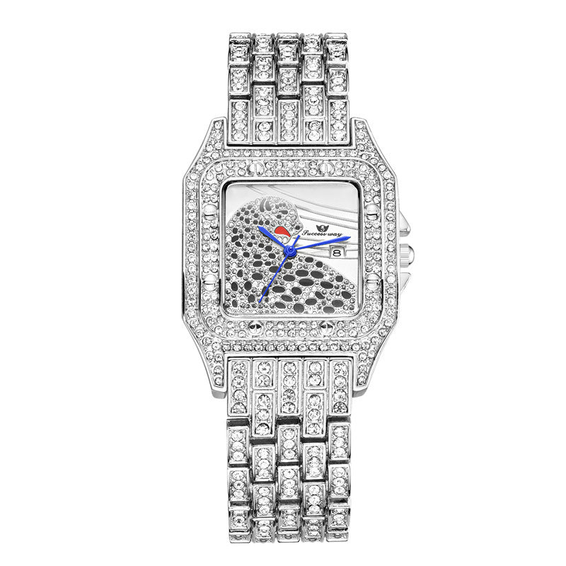 Square Full Star Leopard Diamond Women's Watch Quartz Women's Watch