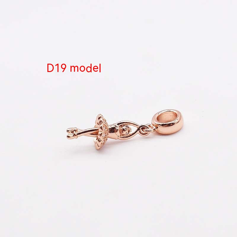 Copper Plating 14K Gold Large Hole Spacer Bead Can String Leather Rope Bracelet Pendant