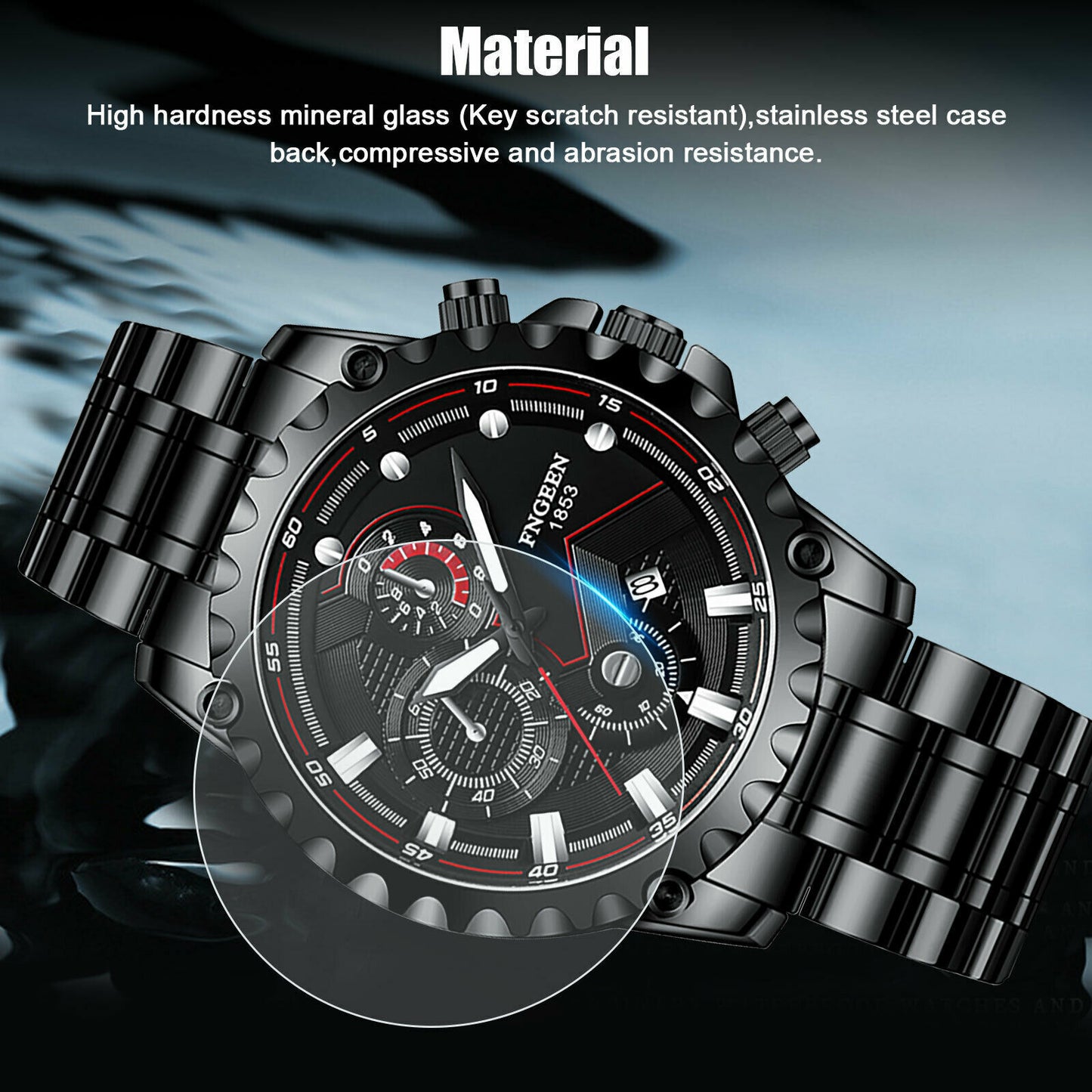 Waterproof Men's Watch Classic Stainless Steel Quartz Luminous Luxury Wristwatch