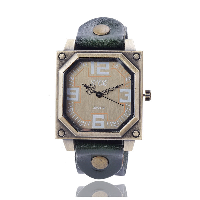 Universal Quartz Pin Buckle Casual Retro Digital Square Women's Watch