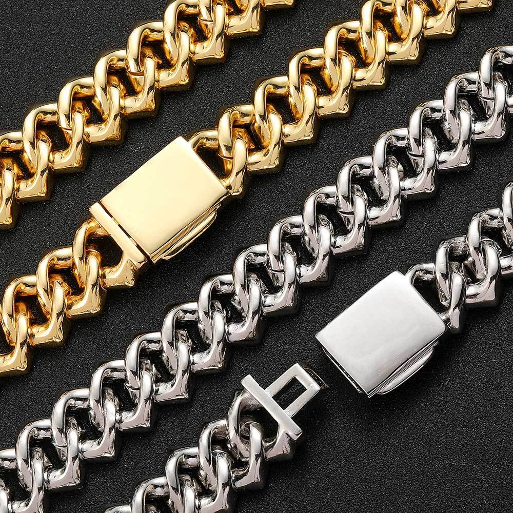 Hip Hop 18mm Double Row Diamond Cuban Chain