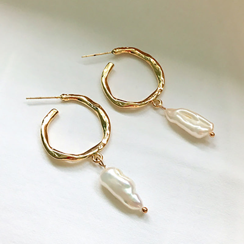Elegant Electroplated Simple Pearl Earrings
