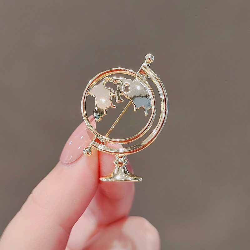 Creative Personality Hollow Globe Alloy Brooch